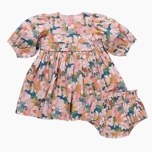 Pink Chicken Babies Evelyn Dress - Watercolor Floral